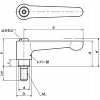 鍋屋バイテック会社 クランプレバー フラットタイプ(おねじ・ステンレス製) LHMSーCR LHMSー6ー12ーCR 1セット(2個)（直送品）