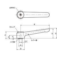 鍋屋バイテック会社 テンションレバー(リーマ穴・ステンレス製) LFDRS LFDRSー145ーR12ーBK 1個（直送品）