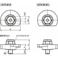 鍋屋バイテック会社 ラッチレバー スパナ操作タイプ・下方向締めつけ(ステンレス製) LZYSーSKーB LZYSー40ーSKーB 1個（直送品）