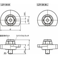 鍋屋バイテック会社 ラッチレバー スパナ操作タイプ・下方向締めつけ LZYーSKーB LZYー40ーSKーB 1個（直送品）