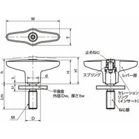 プラクランプレバー 平座金組み込みタイプ(おねじ・ステンレス製) LUDMSーLW LUDMSー78ー10ー20ーLW30ーSG（直送品）