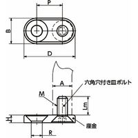 鍋屋バイテック会社 取っ手用変換座金 LYC LYCー26ーM8ーBK 1セット(3個)（直送品）