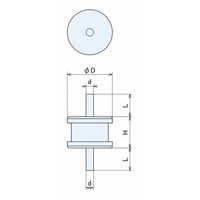 ナベヤ ビルトイン防振マウント(ステンレス金具) BBC35D007 1セット(2個)（直送品）