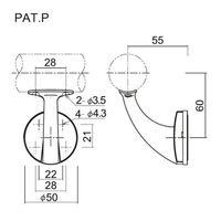 内外 CF壁付ブラケットシルバー CFーK35ーSS CFD777727 1セット(2個)（直送品）