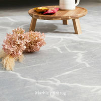 【玄関渡し】 萩原 大理石柄のソフトフランネルラグ グレー 190×240cm（直送品）