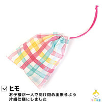 コッカ 巾着 小 チェック柄（ピンク） CS-1295 1A 1個