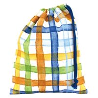 コッカ 巾着 小 チェック柄（青） CS-1299 1A 1セット（5個）