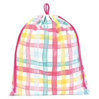 コッカ 巾着 大 チェック柄（ピンク） CS-1294 1A 1セット（5個）