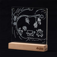 光るお絵描きプレート LED 蓄電式 専用ペン付き 無段階調光 表札 メニュー表 74175635 1個 LOGOS/ロゴス