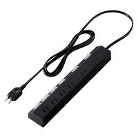 延長コード 電源タップ  スイッチ マグネット ほこり防止シャッター 6個口 2.0m 黒 ECT-2820BK エレコム 1個（直送品）