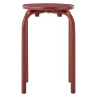 無印良品 スチールパイプスタッキングスツール エンジ 幅28.5×奥行28.5×高さ45cm 1セット（1脚×5） 良品計画