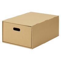 無印良品 ダンボール収納ケース 引出式 ベージュ 深型 1セット（1個×10） 良品計画