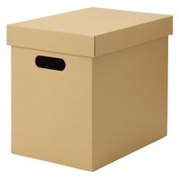 無印良品 ダンボール収納ボックス フタ式 ベージュ 深 1セット（1個×10） 良品計画