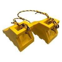 サンポリ 輪止ロープ付2個セット イエロー 4996645205114 1セット(10個入)（直送品）