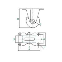 ユーエイ HR型キャスター 固定車プレート式 径65mm MCナイロン車輪 HR-65MC 1個 62-9775-44（直送品）
