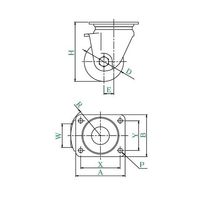 ユーエイ UHG型キャスター 自在車プレート式 径65mm 導電MCナイロン車輪 UHG-65MCE 1個 62-9775-68（直送品）