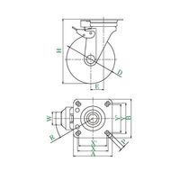 ユーエイ JK型キャスター 自在車(旋回固定式)プレート式 WJK-150-G 1個 62-9776-22（直送品）