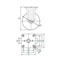 ユーエイ K2型キャスター 固定車プレート式 NRK2-130 1個 62-9776-64（直送品）