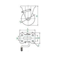 ユーエイ KB型キャスター 固定車プレート式(ストッパー付) UWEKB-150(R) 1個 62-9776-93（直送品）