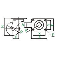ユーエイ LG型キャスター 自在車プレート式 径50mm ナイロン車輪(黒) LG-50BN 1個 62-9777-28（直送品）