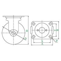 ユーエイ SGR型キャスター 固定車プレート式 SGR-100NRB 1個 62-9777-52（直送品）