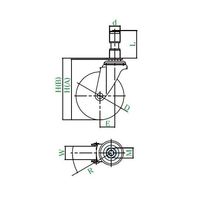 ユーエイ ETF型キャスター 自在車ゴムパイプ差し込み式 ETF-100UHF 19 1個 62-9780-90（直送品）