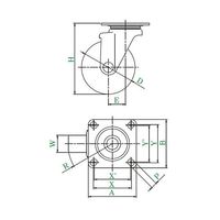 ユーエイ SJ型キャスター 自在車プレート式 SJ-100WE 1個 62-9778-04（直送品）