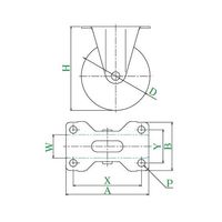 ユーエイ SR型キャスター 固定車プレート式 SR-100NR 1個 62-9778-14（直送品）