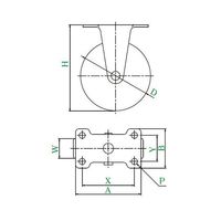 ユーエイ ER型キャスター 固定車プレート式 ER-65RHE 1個 62-9780-22（直送品）