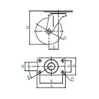 ユーエイ E型キャスター 自在車プレート式 E-65RHE 1個 62-9782-98（直送品）