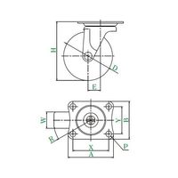 ユーエイ G型キャスター 自在車プレート式 径75mm ナイロン車輪(黒) G-75BN 1個 62-9783-70（直送品）
