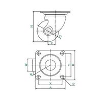 ユーエイ HG型キャスター 自在車プレート式 径50mm 導電MCナイロン車輪 HG-50MCE 1個 62-9783-88（直送品）