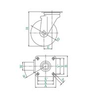 ユーエイ J2型キャスター 自在車プレート式 径130mm MCナイロン車輪 MCBJ2-130 1個 62-9784-86（直送品）