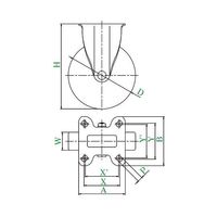ユーエイ サイレンス型キャスター 固定車プレート式 NRFK2-130 1個 62-9798-69（直送品）