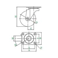 ユーエイ SG型キャスター 自在車プレート式 径65mm 導電ゴム車輪 SG-65RHE 1個 62-9790-06（直送品）