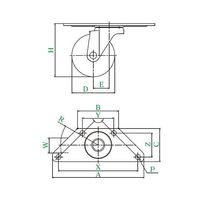 ユーエイ SGC型キャスター 自在車プレート式 SGC-75UR 8.8 1個 62-9790-47（直送品）