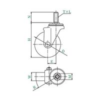 ユーエイ SJT型キャスター 自在車ねじ込み式 SJT-100WM20 40 1個 62-9790-99（直送品）