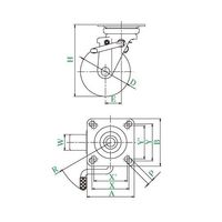 ユーエイ JB型キャスター 自在車プレート式(ダブルストッパー付) WOJB-150(R) 1個 62-9798-23（直送品）