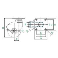 ユーエイ サイレンス PLJ型キャスター 自在車プレート式 径130mm ゴム車輪(ナイロンホイル) PLJ-130NR 1個（直送品）