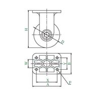 ユーエイ サイレンス PLK型キャスター 固定車プレート式 径100mm ゴム車輪(ナイロンホイル) PLK-100NR 1個（直送品）