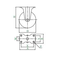 ユーエイ サイレンス型キャスター 固定車プレート式 SR-85-75NRB 1個 62-9798-76（直送品）