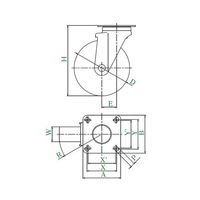 ユーエイ サイレンス型キャスター 自在車プレート式 NRJ2F-130 1個 62-9798-91（直送品）