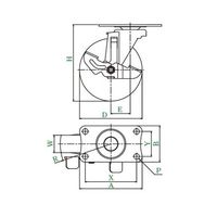 ユーエイ サイレンス型キャスター 自在車プレート式(ストッパー付) SFHG-100NRBDS 1個 62-9799-05（直送品）