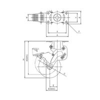 ユーエイ 緩衝器付キャスターポルテ NPR型 固定車プレート式(ストッパー付) NPR-125SUES-1 1個 62-9799-31（直送品）