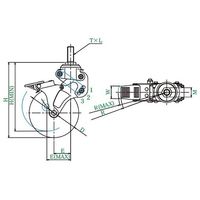 ユーエイ 緩衝器付キャスターポルテ NPT型 自在車ねじ込み式 NPT-125SUE-1M12 35 1個 62-9799-40（直送品）