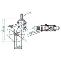 ユーエイ 緩衝器付キャスターポルテ NPT型 自在車ねじ込み式(ストッパー付) NPT-100SUES-3M12 35 1個（直送品）