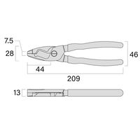 フジ矢 ケーブルペンチ200mm(黒金) 6050-200BG 1PC（直送品）