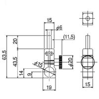 カネテック DG金具 DG-15-6 1セット(2PC)（直送品）
