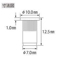 ロブテックス ローレットナット スチール エコパック NSD5RMP 1セット(300本:30本×10PC)（直送品）