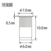 ロブテックス ローレットナット スチール エコパック NSK4RMP 1セット(300本:30本×10PC)（直送品）